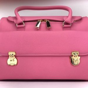 MOSHIQA Pink Leather Pet Cat Dog Ferret Rabbit Carrier Purse Travel Bag Airplane